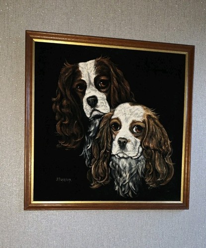 Mid century framed velvet