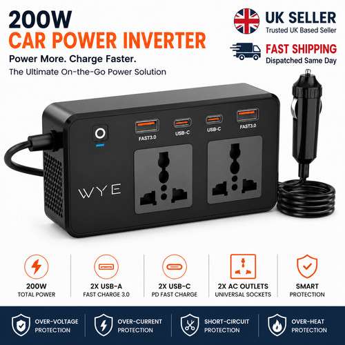 Car power inverter 200w - car, dc