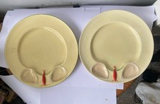 Pair Antique Majolica Oyster