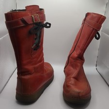 Red Anti shock Boots Zip Up