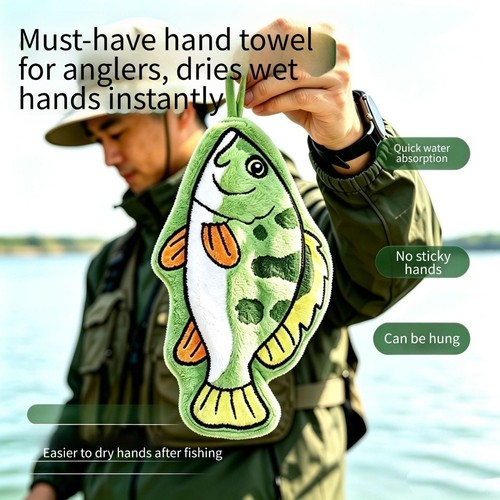 Fishing towel fish shape - fishing,
