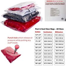 CLEAR GARMENTS BAGS CELLOPHANE PEEL&SEAL PACKAGING OPP WARNING NOTICE CELLO BAG
