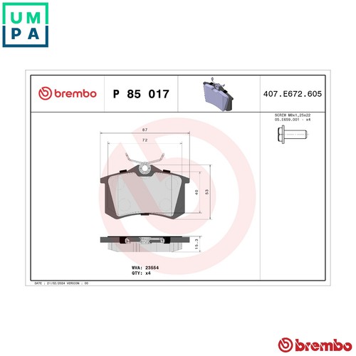 Brake pad set disc - pad, 85