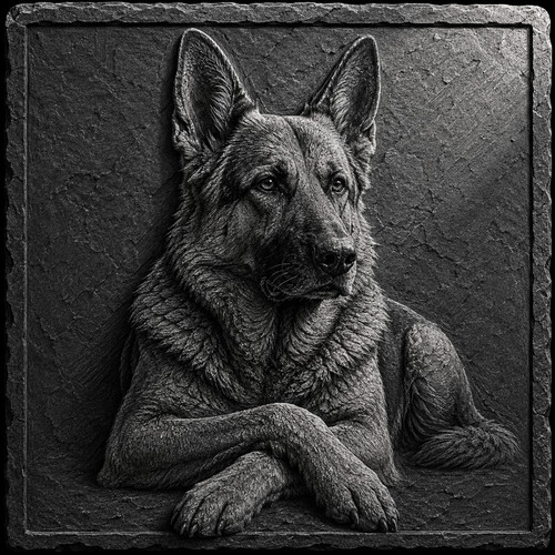 German shepherd dog engraved - german,