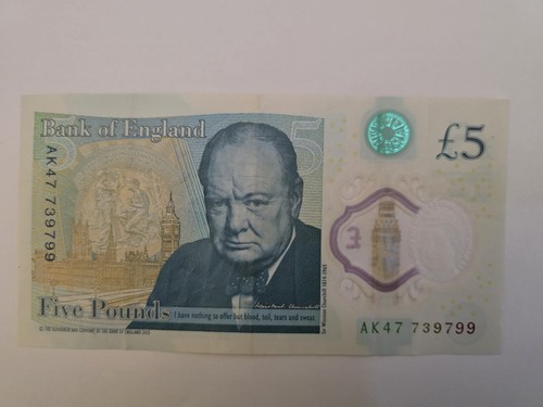 Rare five pound polymer - rare, £5