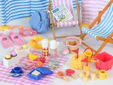 Sylvanian Beach Accessories. Sandpit deckchair sandcastle spares Calico Critters