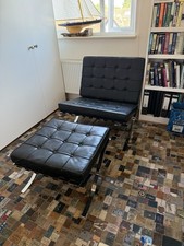 Knoll Studio Barcelona style vintage chair and ottoman