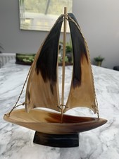 Vintage 1940s Boat Made From Horn Desk Collectible Stunning Condition 