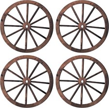 4 Pieces Wooden Wagon Wheel