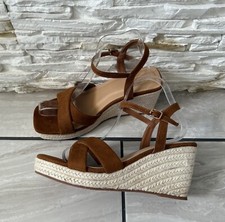 Womens Black Tan Wedge Heel