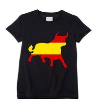 SPANISH BULL KIDS T-SHIRT - Espana Spain Flag El Toro Football Soccer Childrens