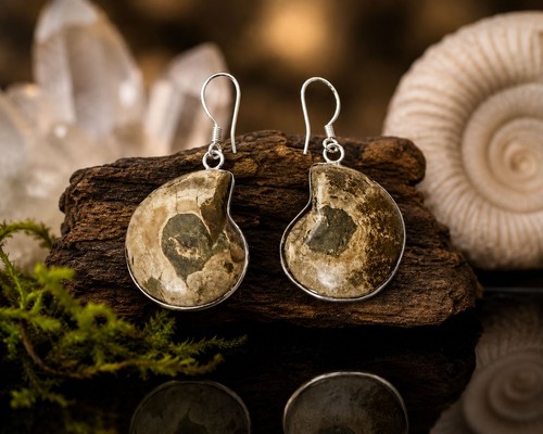 Natural sliced ammonite - natural, fossil