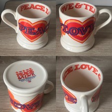 Rare Emma Bridgewater Peace, love & tea  1/2 Pint mug
