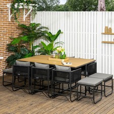 11-PC Rattan Dining Set