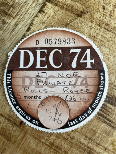 Old vintage tax disc - old,
