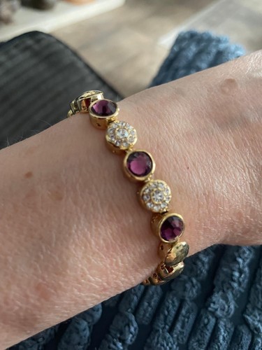 Gold tone amethyst purple - tone,