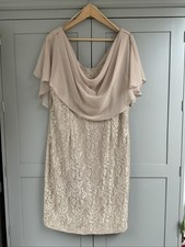 Eliza J New York Gold/Latte Evening Dress Size 16 Worn Once Excellent Condition