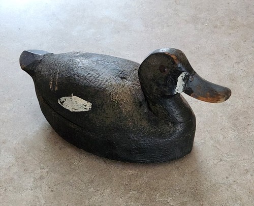 Vintage antique wood duck - /,