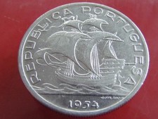 PORTUGAL ( 1954 RARE UNC ) 10 ESCUDOS HIGH COLLECTABLE RARE SILVER COIN,UNC