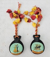 Vintage 1980'S PAINTED Bakelite Plastic Spanish Castanets Set of 2 - Pair -C16