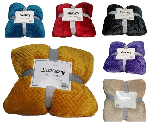 Waffle fleece throw - waffle,