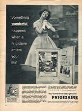 1958 Frigidaire Original Full Page Vintage Magazine Ad