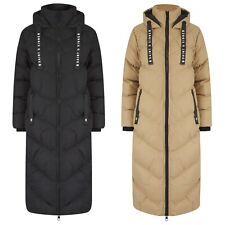 Womens Ladies Long Oversized Coat Quilted Padded Bubble Hooded Puffer Jacket