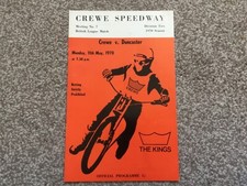 * CREWE v DONCASTER 11/5/70 unmarked speedway programme