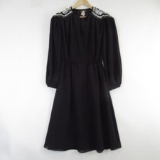 Gina Bacconi Creazioni Original Black Vintage Sequin Dress Medium Long Sleeves