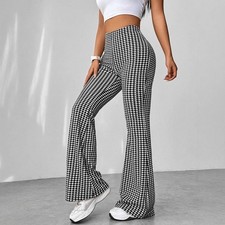 Womens Houndstooth Flared
