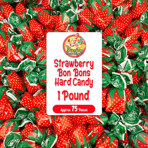 Strawberry filled hard candy - strawberry,