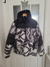 Night Addict Mens Black And White Puffa Coat Size XL 44/46 " Chest