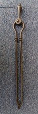 A Vintage or Antique Pair of  heavy duty Cast Iron Fire tongs Fireplace  Coal