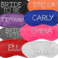 Personalised Eye Mask - Bride Bridesmaid Hen Party Rhinestone
