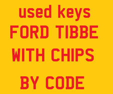 Ford Tibbe Keys with blue Chip cover sold by Code 4D60  4D63 used but readable