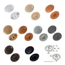 * PLASTIC POZI PUSH/PRESS FIT SCREW COVER CAPS GLOSSY Choose COLOUR & QTY  JP*