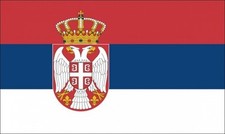 SERBIA with CREST FLAG 3 x 2