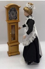 Dolls house furniture  grandfather clock pine in 1/12th Scale. 