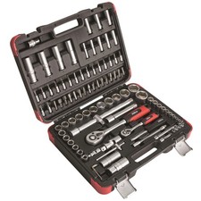 4-32mm Socket & Bit Set 1/4 & 1/2" Dr Ratchet Wrench Set with Accessories  94pce
