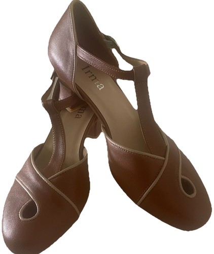 Nwob brown leather strap - leather, t-strap
