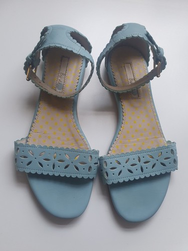 Boden blue leather - boden, scalloped