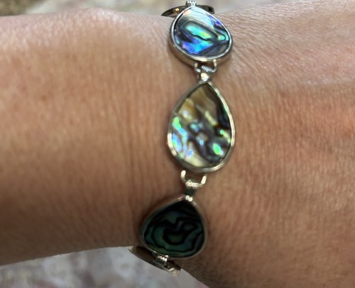 Silver abalone shell - , bracelet