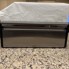 Brabantia Bread Box Fall Front Stainless Steel Large Front Open Flat Top Counter