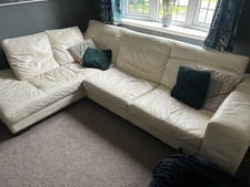 White Leather Corner Sofa
