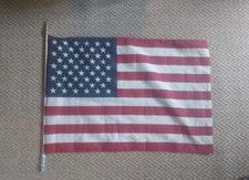 Vintage American USA Flag Printed Linen On Pole Stars And Stripes