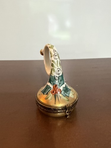 Limoges christmas horn hinged - limoges,
