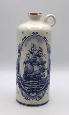 Vintage Ceramic Delft Handpainted Bottle Carafe Decanter, no Lid