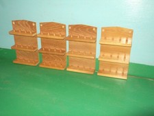 4 x 12pc Upright Wooden Thimble Display Rack ( Pine )
