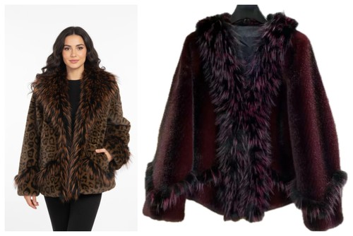 Women faux fur neck long - women's,