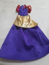VINTAGE 1990s BARBIE DOLL GOWN DRESS PURPLE GOLD PRINCESS AUTHENTIC DISNEY